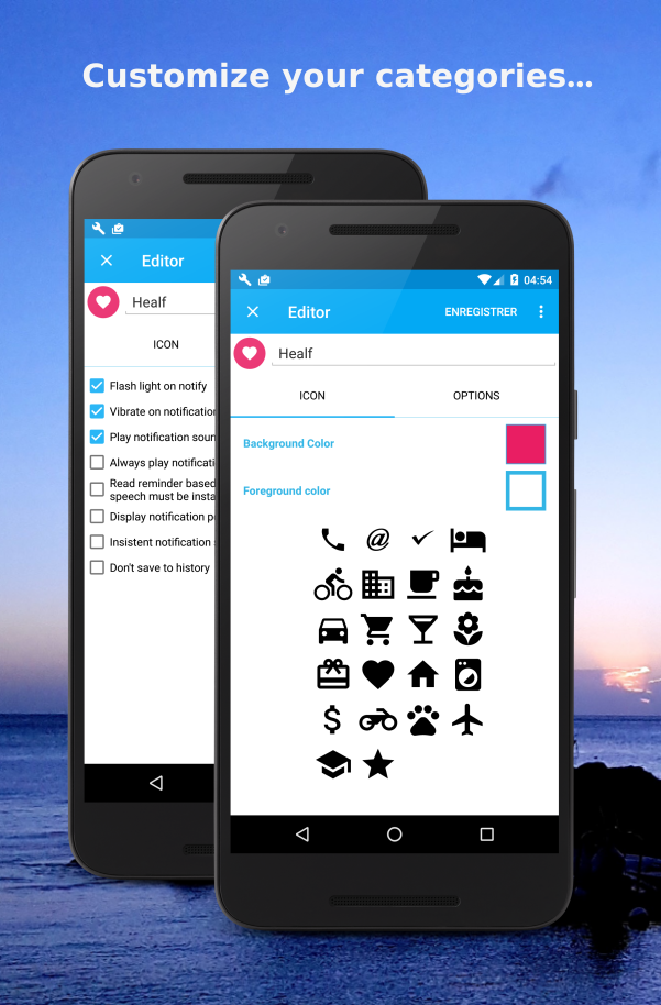 Life Reminders category editor